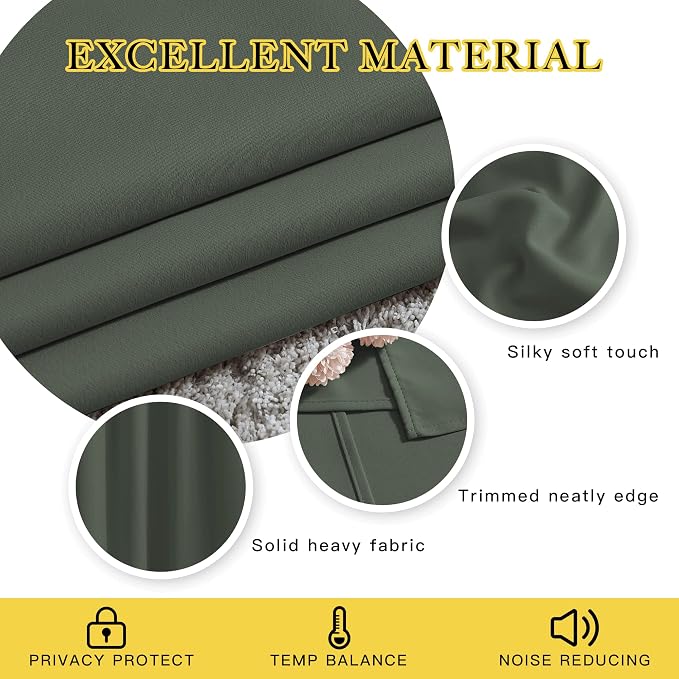 NICETOWN Bedroom Blackout Curtains 95 inch Length - Image 4