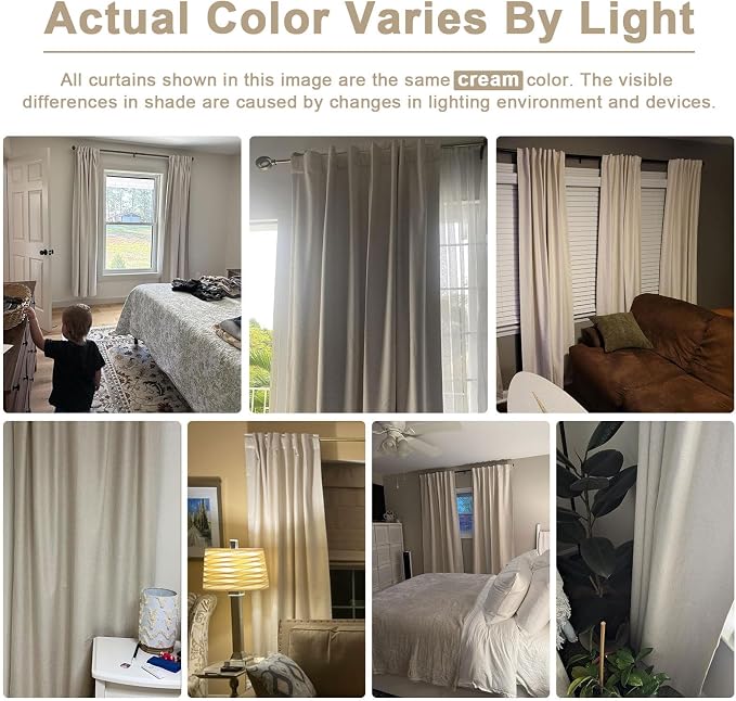 Linen Textured Blackout Sliding Door Curtains 108 Inches Long, Copper Brown | - Image 9