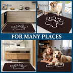 OLANLY Dog Door Mat for Muddy Paws 59x35, Paw Print Design Chenille Mud Mat | - Image 8