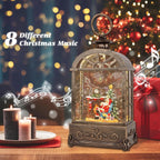 Christmas Snow Globes Lantern,Musical Snow Globe,Christmas Decorations Indoor for Home,Battery Or USB Powered,with 6 Hour Timer,Christmas Lantern for Festival Decoration,Santa Claus