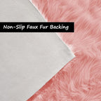 Goolela Pink Area Rug 9x12 Fluffy Fuzzy Furry Rug - Image 4