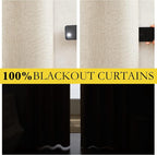 NICETOWN Linen Blackout Curtains 54" Long - Image 2