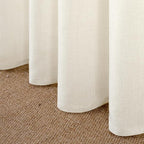 YoungsTex Ivory Linen Curtains 42x63 Inch Length 2 Panels - Image 8
