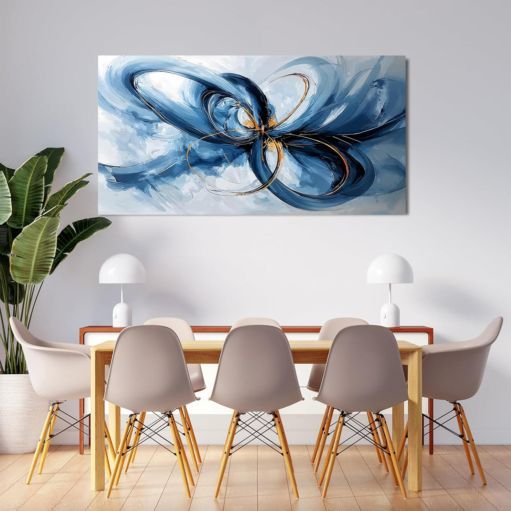 Canvas Wall Art Decor Modern Wall Art For Living Room Blue Abstract Wall Art Abstract Art Wall Decor Modern Artwork for Walls Canvas Prints Art Work For Home Kitchen Office Wall Decor 20" X 40"