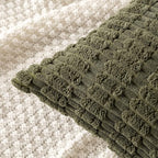 MIULEE Corduroy Decorative Throw Pillow Covers 18x18 Olive Green Pack of 2 | - Image 2