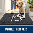 OLANLY Dog Door Mat for Muddy Paws 54x24, Paw Print Design Chenille Mud Mat | - Image 6
