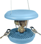 SWISSINNO No Mess Bird Feeder Lucerne Smart Birds for Fat Balls - Feed Birds, not mice & Rats! Robust & Reliable for Hanging - Made in EU - Light Blue