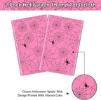 2 Pcs Halloween Tablecloth - Plastic Halloweens Spider Webs Table Cloth, Pink Disposable Rectangle Spiderweb Table Cover for Halloween Party Decorations Supplies Favors Tables Decor, 108 x 54 Inch
