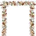 DearHouse Fall Garland Maple Leaf, 5.9Ft Hanging Vine Garland White with Pumpkins and Berries Thanksgiving Decor for Home Wedding Fireplace Party Christmas (White&Brown)