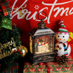 GenSwin Christmas Snowman Snow Globe Lantern Battery Operated Water Swirling Glitter with 6H Timer, Musical LED Lighted Scene for Christmas Home Decoration Gift