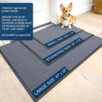 OLANLY Front Door Mat 59x34, Waterproof Heavy-Duty Indoor Outdoor Doormat | Ash - Image 2