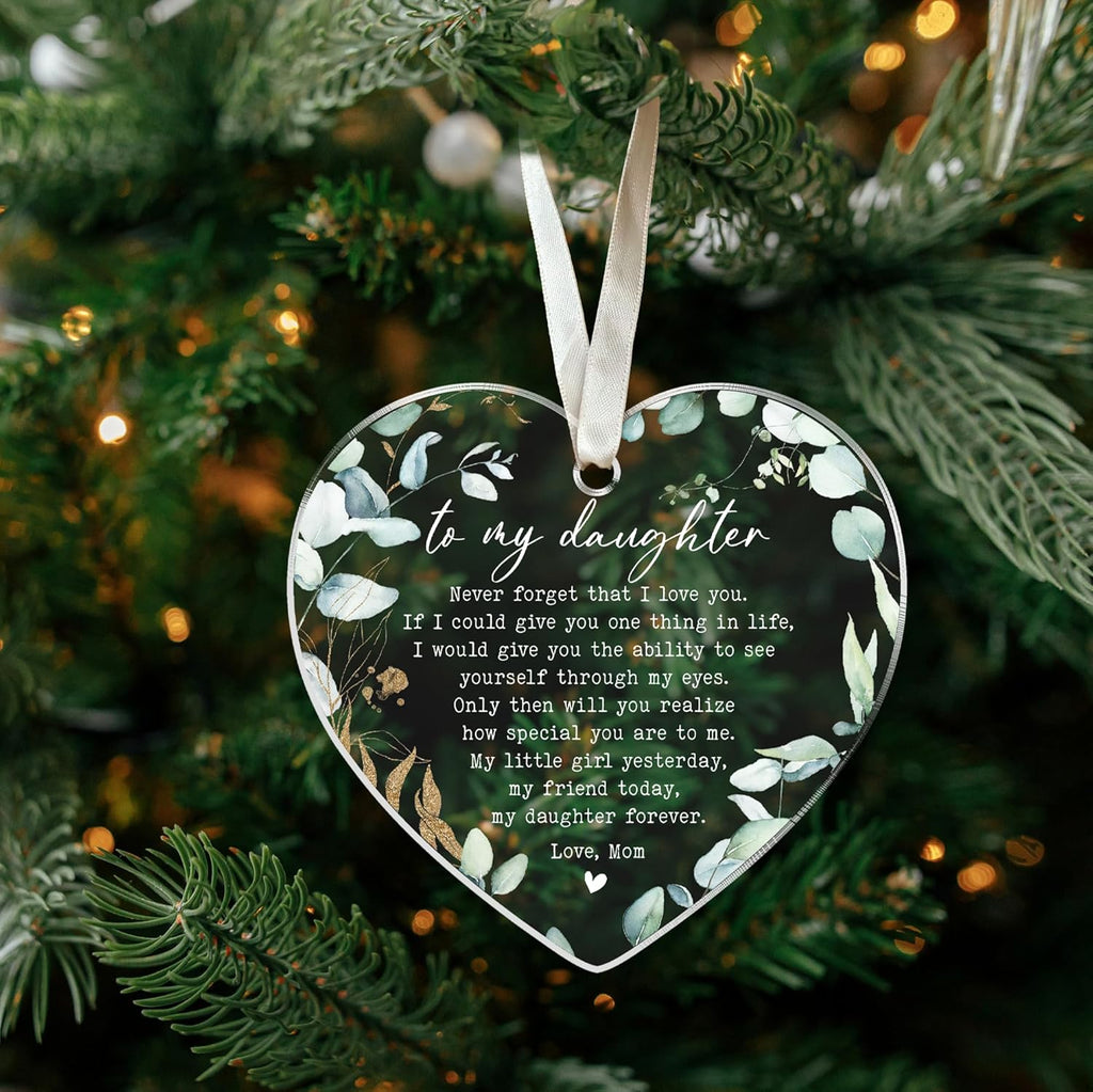 Daughter Christmas Ornaments 2025 - Daughter Christmas Ornaments - Gifts for Daughters from Mom - Acrylic Ornament 2025