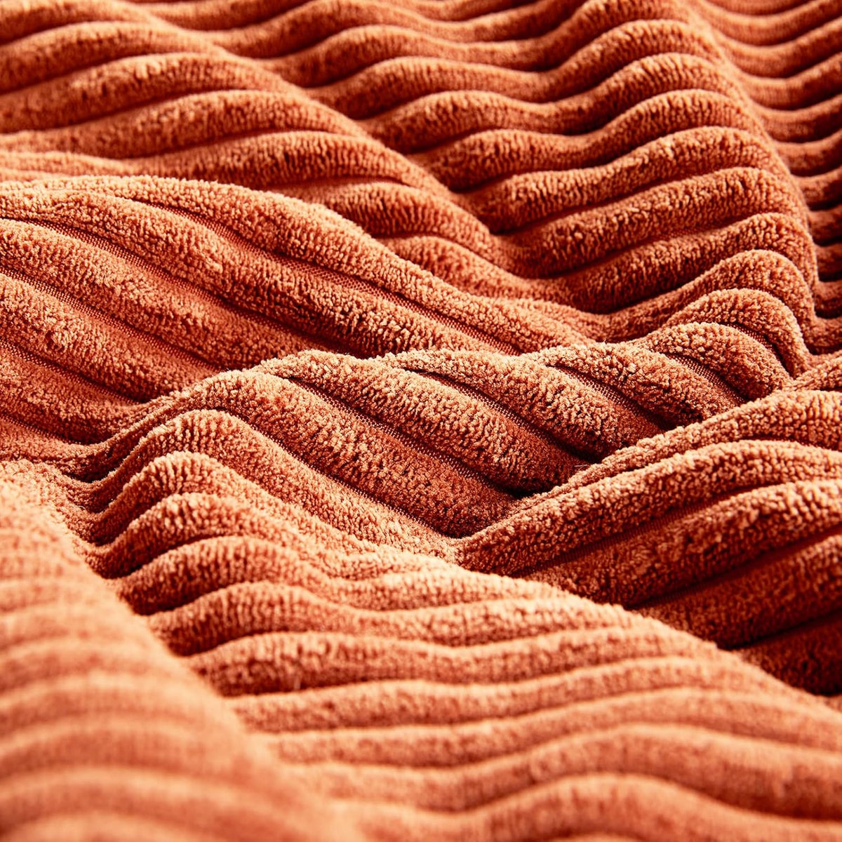 Fancy Homi Set of 2 Burnt Orange Long Lumbar Decorative Throw Pillow Covers 12x24 Inch for Living Room Couch Bed, Boho Farmhouse Fall Home Decor, Soft Corduroy Corss Textured Cushion Case 30x60 cm