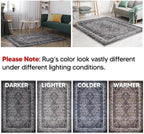 Keen Home Design 10x14 Rug - Machine Washable Area Rug with Non-Slip Backing, Ideal for Living Room, Dining Room, Bedroom - Vintage, Easy Clean, Durable, Low Pile Rug - (9'7" x 14')