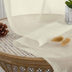 Cream Sheer Curtain 90 Inches Long 2 Panels Set, Solid Filmy Drapes - Image 5