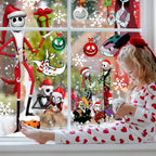 Christmas Window Clings,Merry Christmas Supplies 9pcs Window Stickers Removable Christmas Decor for Glass Windows Winter Xmas Holiday