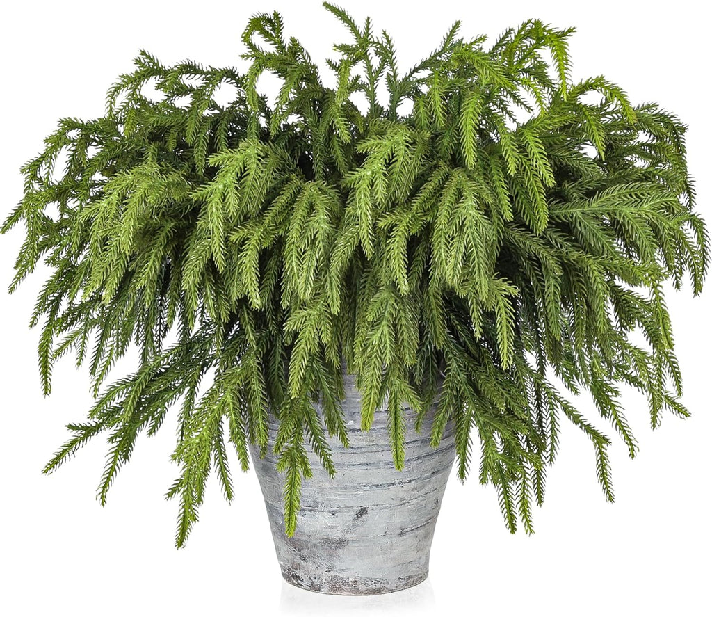 Artgar 100 Pcs Pine Branches - 18 Inch Artificial Green Pine Stem - Real Touch Christmas Greenery Pines Branches for DIY Flower Arrangement Home Indoor Christmas Decor