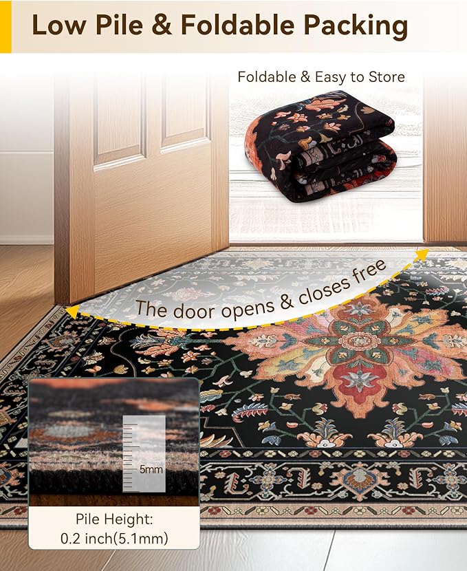 RELEANY Washable Area Rug, Runner 2'x5', Water Repellent, Pet Friendly - Image 7