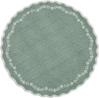 GarveeHome Round Area Rug 5ft Scalloped Washable Circle Rug - Image 7