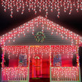 QITONG 400 LED Icicle Lights Red and White