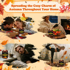 Fall Candles Set | 4 Pack Autumn Scented Candles, Soy Candles for Home Scented, Cozy Seasonal Candle Gifts for Women Men - Fall Scents of Cinnamon Roll/Pumpkin/Autumn Leaves/Apple Pie