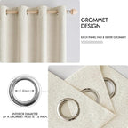 MIULEE 100% Blackout Linen Curtains - Image 4