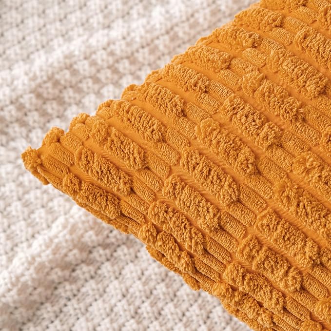 MIULEE Fall Decorative Throw Pillow Covers 18x18 Burnt Orange Pack of 2 | Soft - Image 4