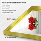 Gold Bathroom Mirror, 30x60 Inch Rectangular Deep Frame Mirror, Large Wall Mounted Bathroom Vanity Mirror Over Sink for Bedroom,Restroom, Living Room, Hangs Vertically or Horizontally