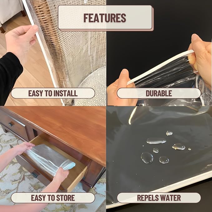 Evelots 4-Pack Clear PVC Dining Chair Covers, Spill-Resistant Protectors | - Image 5