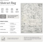 Area Rug Living Room: 4x4 Modern Washable Indoor Soft Carpet Gray | - Image 2