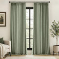MIULEE Sage Green Pinch Pleated 100% Blackout Linen Curtains 40x90 Inches | by MIULEE