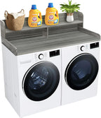 Royxen Laundry Countertop with 2-tier Shelf Universal Fit, Washer and Dryer Countertop with Storage Space, Shelf Height 11.5 Inches, Solid Wood, Eucalyptus