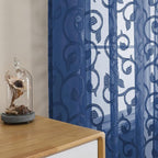 Furman Sheer White Curtains 45 Inch Length 2 Panels Set - Image 2