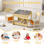 Kids Table and Chair Set, 3 in 1 Wooden Activity Table with Detachable Tabletop, Toddler Table and Chair Set with Storage Drawer, Kids Play Table for Children Art, Craft, Eating, Learning