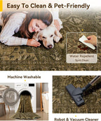 RELEANY Washable Area Rug, Square 6'x6', Water Repellent, Pet Friendly - Image 4