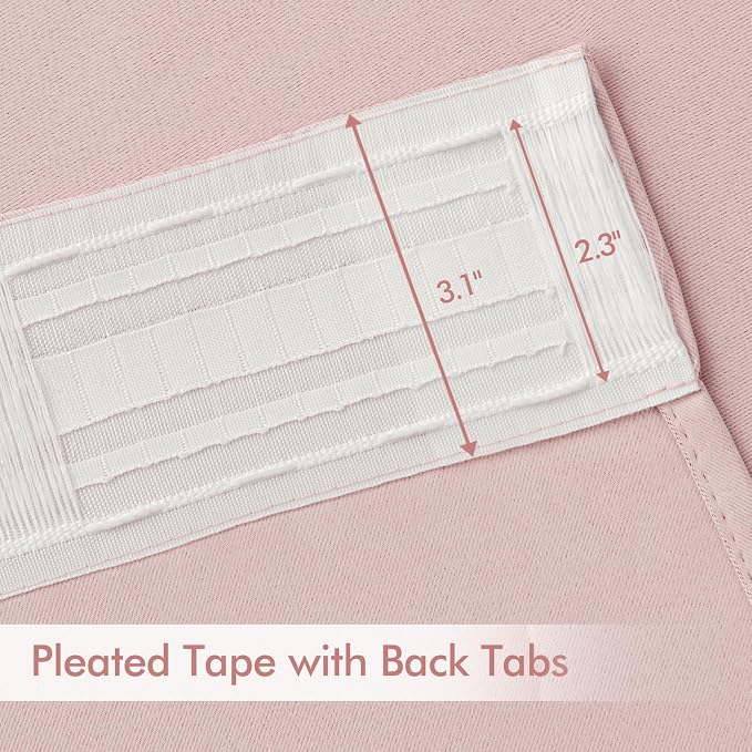 MIULEE Light Pink Back Tab Blackout Curtains 72x84 Inch Length 2 Panels Set | - Image 4
