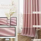 100% Blackout Linen Curtains 63 Inch 2 Panels Set - Image 7