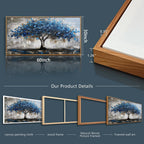 hyidecorart Canvas Wall Art For Office Abstract Wall Decoration For Living Room Bedroom Decor Tree Panoramic Landscape Painting Wood Framed Prints Textured Pictures Artwork Large Modern Hotel Decor