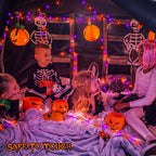 2 Pack Halloween Fairy Lights Plug in, 33Ft 100 LED Micro Starry String Lights with Remote Timer 8 Modes, IP68 Full Waterproof Twinkle Lights for Indoor Halloween Decor (Orange Purple)