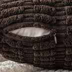 MIULEE Corduroy Decorative Throw Pillow Covers 20x20 Dark Brown Pack of 2 | - Image 7
