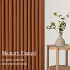 Topfinel Pinch Pleated Curtains 90 Inches Long 2 Panels Set, Rust Colored Semi - Image 4