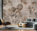 AFZEVEB-Jungle Wallpaper Vintage Tropical Plants Wall murals for Bedroom 136"x96" (Not Peel and Stick)