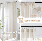 BGment 80 Inches Long Linen Semi Sheer Curtains - Image 6