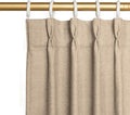 Joydeco Thick Linen Pinch Pleated Curtains 96 Inch Long 2 Panel Set by JOYDECO