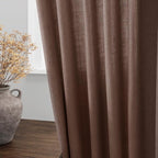 Mocha Mousse Curtains 96 Inch Long 2 Panel Set Back Tab Rod Pocket Linen - Image 4