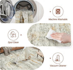 Soalmost 10x14 Area Rugs for Living Room Washable Rug Non-Slip Gray/Rust | - Image 4