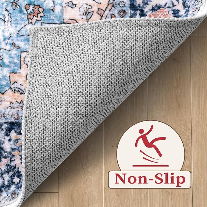 SERISSA 2x3 Washable Non Slip Floral Boho Small Area Rug - Image 4