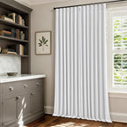 Snow White Pleated Linen 100% Blackout Curtains 84 Inches Long | Pinch Pleat - Image 7