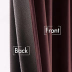 MIULEE Velvet Curtains 52x96 inches 2 Panels Ruby Wine Blackout Curtains | - Image 6