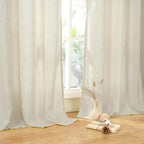 YoungsTex 72 Inch Length Beige Linen Curtains 2 Panels - Image 5